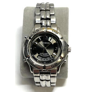 Armitron 20/1443 40mm Silver Tone Digital & Analog Watch - NEW Battery